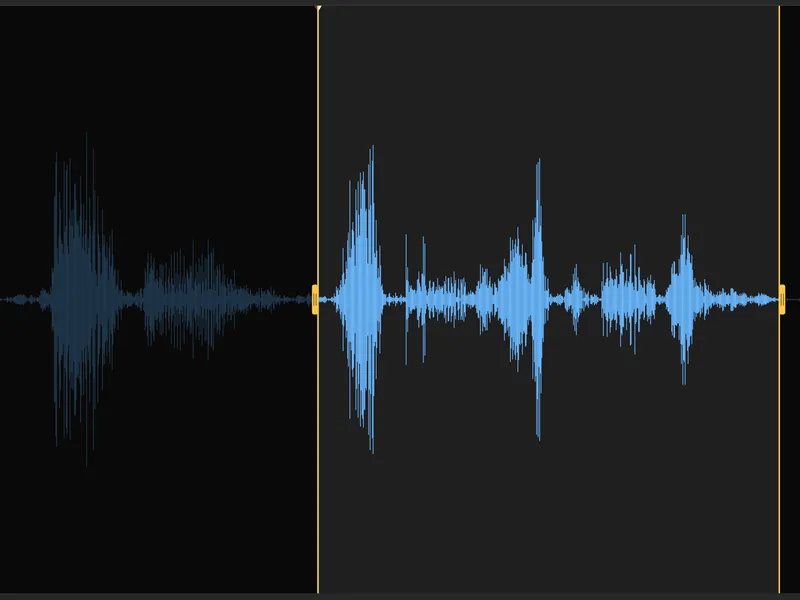 The waveform of a voice note with a trimmed selection